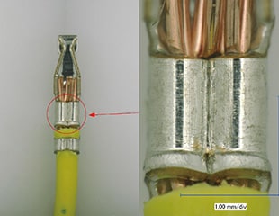 Observation and Quantitative Evaluation of Wiring Harnesses and Crimped  Connectors, Electronic Device Industry, 4K Digital Microscope -  Application Examples and Solutions